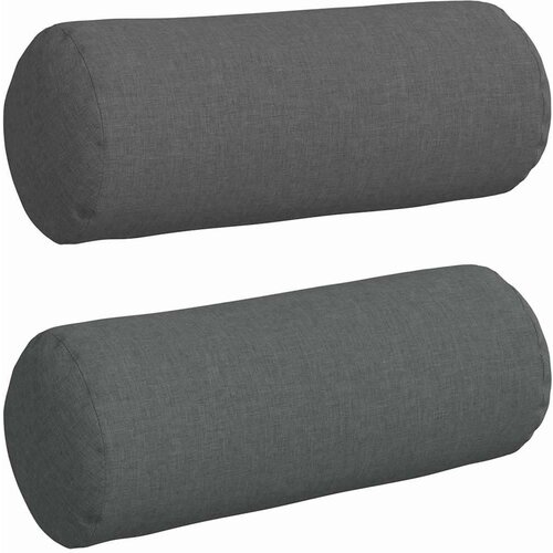 VidaXL valjkasti jastučići 2 pcs tamno siva &amp;Oslash; 15 x 40 cm tkanina Slike