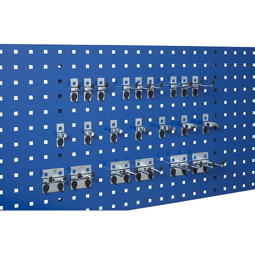 Eurokraft pro komplet s perforirano plo&amp;scaron;čo, komplet: plo&amp;scaron;ča z luknjami + 22 držal za orodje, vx&amp;scaron; 457 x 1524 mm Slike