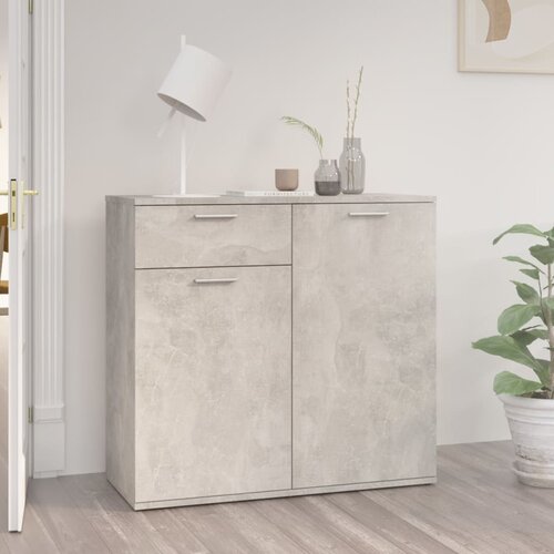 The Living Store Komoda betonsko siva 80x36x75 cm iverna plo&amp;scaron;ča - Komoda, (21661872) Slike