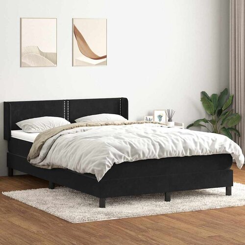 vidaXL Box spring postelja z vzmetnico črna 160x220 cm žamet Cene