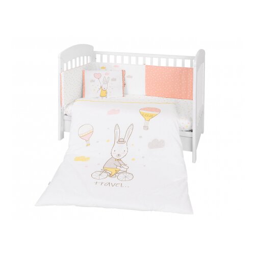 Kikka Boo Posteljina sa ogradicom 6 pcs 70/140 Rabbits in Love (KKB61077) Slike