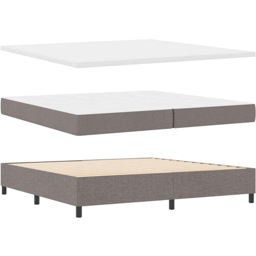 vidaXL Box spring krevet Sivo-smeđa 200 x 200 cm tkanina Cene