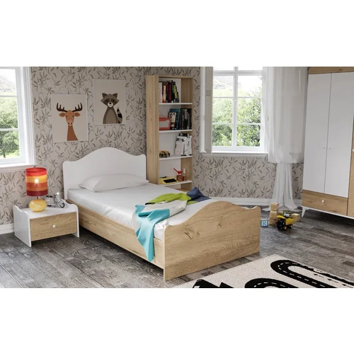 HANAH HOME Zebra - Oak, White posteljni okvir, (20866091)