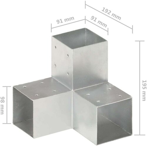 vidaXL Spojniki za stebre 4 kosi Y oblike pocinkana kovina 91x91 mm Cene