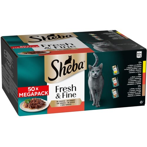  Multipack Sheba Fresh & Fine vrećice 50 x 50 g - S piletinom, govedinom i pačetinom u umaku Cijene