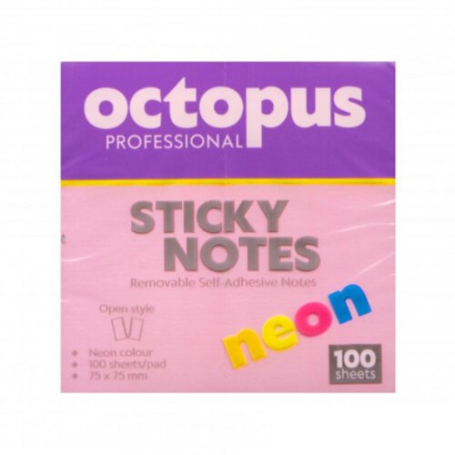  Samolepljivi blokčići 75x75 Octopus neon pink UNL-2043 100lista Cene