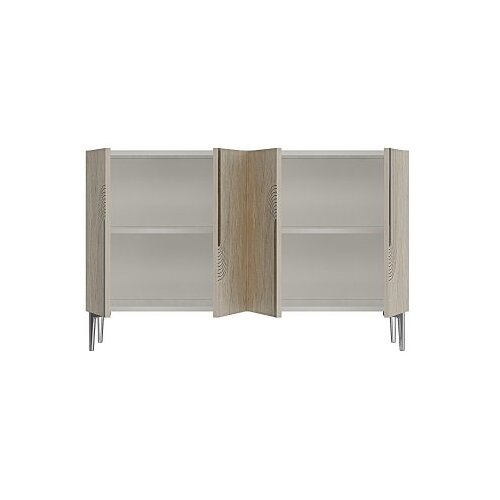 Hanah home konzola meyra 120 white travertine silver Slike