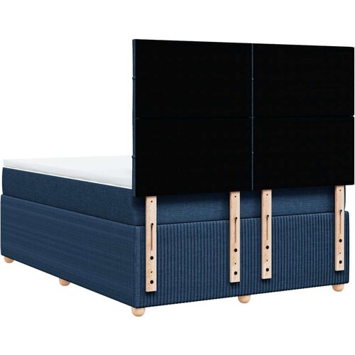 VidaXL Krevet s oprugama i madracem plavi 140 x 190 cm od tkanine Slike