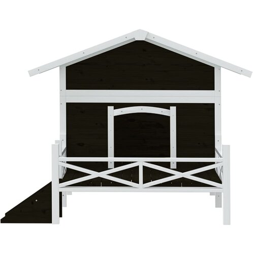  Kućica za pse siva 159 x 120 x 88,5 cm od masivne borovine Slike