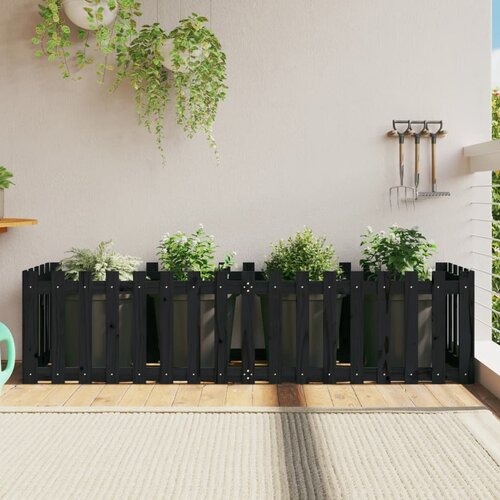 vidaXL Povišena vrtna gredica crna 200x50x50 cm masivna borovina Cijene