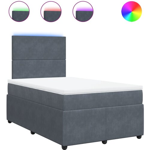 vidaXL Box spring postelja z vzmetnico temno siv 120x190 cm žamet, (21304878) Cene