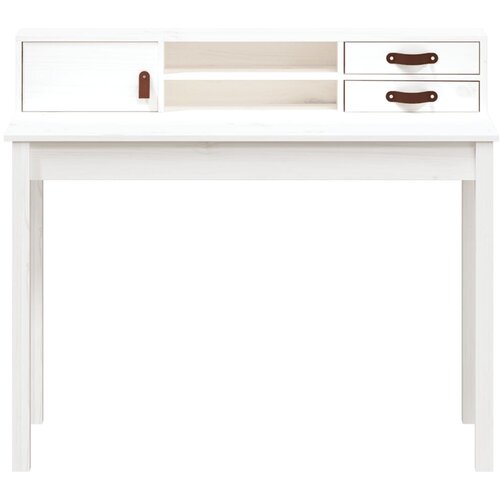  Radni stol bijeli 110 x 50 x 93 cm od masivne borovine Slike