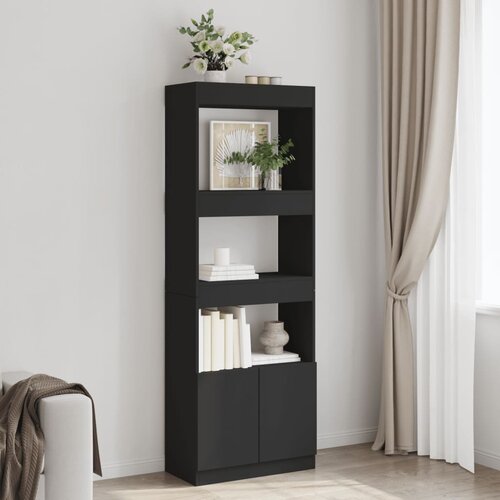 vidaXL Visoka omara črna 63x33x180 cm inženirski les Cene