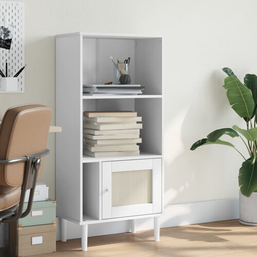 vidaXL Knjižna omara SENJA bela 60x35x130 cm trdna borovina Cene
