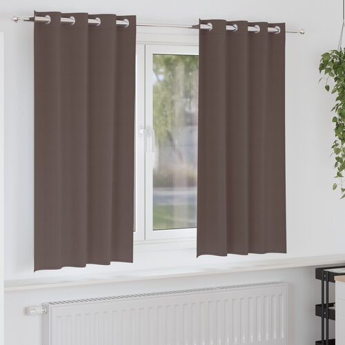 vidaXL Zavese z zavesami 2 pcs Temno rjava 175 x 140 cm Poliester Cene