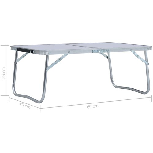  Sklopivi stol za kampiranje bijeli aluminijski 60 x 40 cm Slike