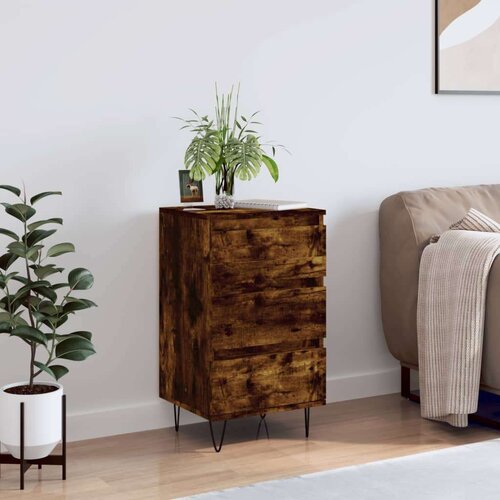  Komoda boja dimljenog hrasta 40 x 35 x 70 cm konstruirano drvo Cijene