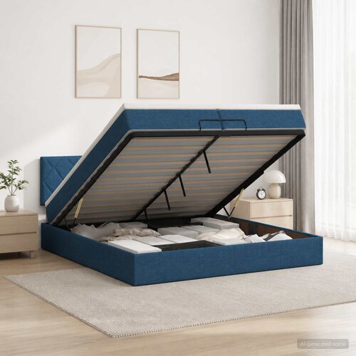  od pjene s madracem i LED-om Plava 200 x 200 cm Tkanina Cene