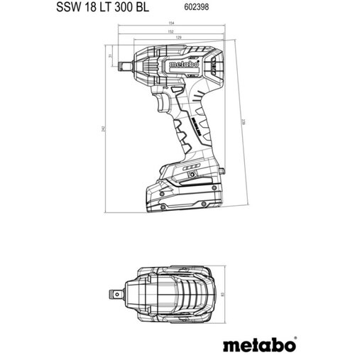 Metabo baterijski udarni vijačnik + x ssw 18 lt 300 bl Slike