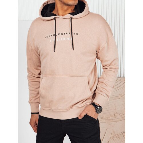 DStreet Bluza męska z nadrukiem beżowa Cene