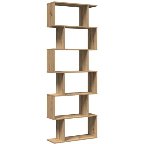 Pregrada / regal za knjige 6 razina hrast 70x24x193 cm drveni Smeđa Slike