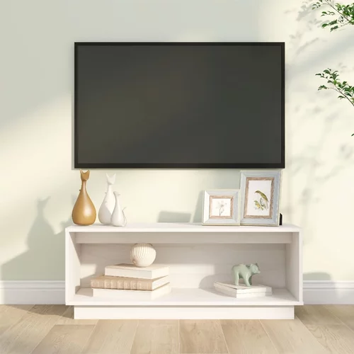vidaXL TV ormarić bijeli 90 x 35 x 35 cm od masivne borovine