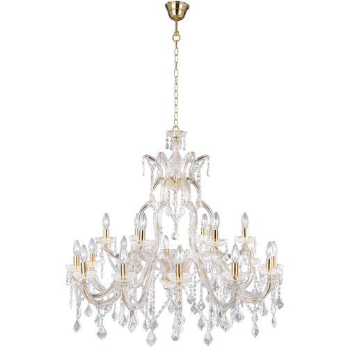 Searchlight Marie Therese Kristalni lestenec z 18 lučmi, polirana medeninasta površina, E14, (22101258) Cene