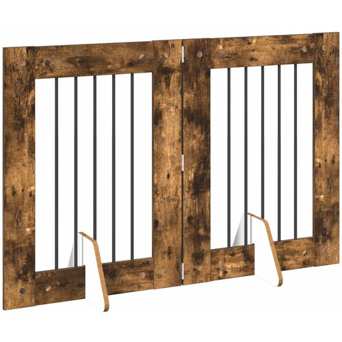  Vrata za pse s postoljem 2 pcs Dimljeni hrast 60 x 80 cm Slike