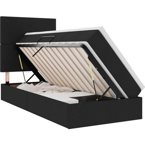  Krevet s madracem i skladi&amp;scaron;tem Crna 90 x 190 cm Poliester - Crna 90 x 190 cm Gladak dizajn Slike