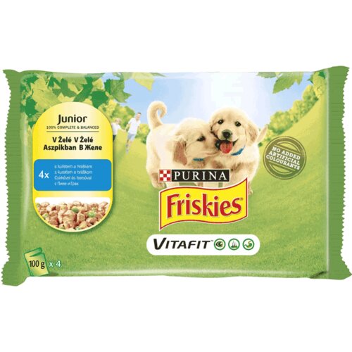 Friskies Friskies Dog Junior Piletina i Grašak, 4 x 85 g Slike