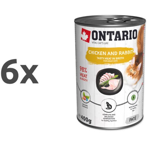Ontario Cat Adult - kunčja pa&scaron;teta z brusnico 6 x 400 g Cene
