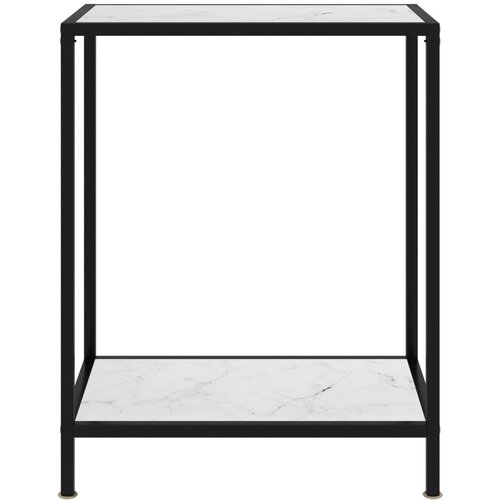 Maison Chic konzolna miza - miza ob steni bela 60x35x75 cm kaljeno steklo, (21786254) Cene