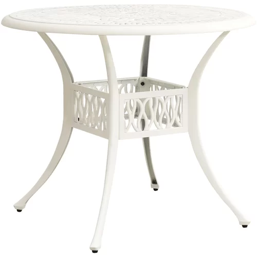  Vrtni stol bijeli 90 x 90 x 74 cm od lijevanog aluminija