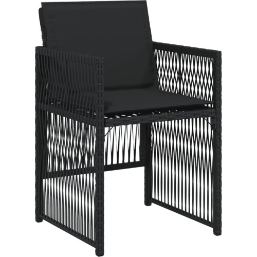  5-dijelni vrtni blagovaonski set s jastucima od poliratana crni Crna Dužina stola 80 cm Slike