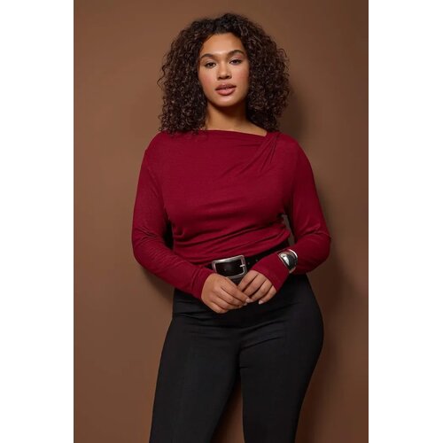 Trendyol Ženska bluza Tbbaw26Af00088, Bordo Cene