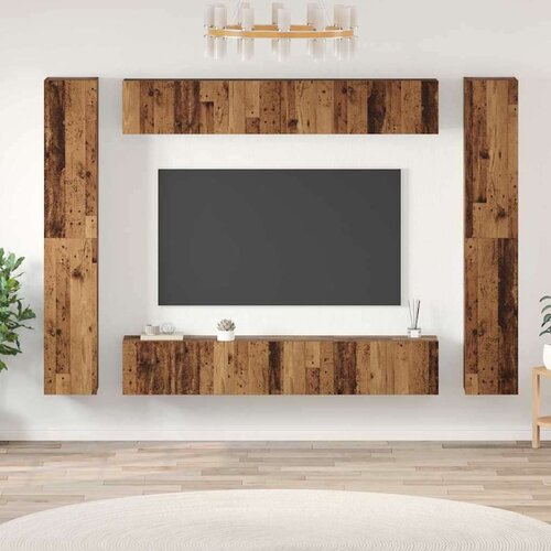  Set TV komoda s policom Zidne Ostalo s pohranom s vratima 10 pcs Staro drvo 30.5 x 30 x 90 cm Cijene