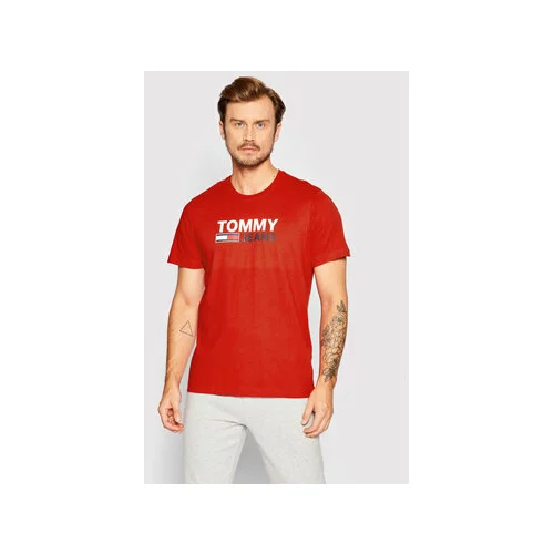 Tommy Jeans Majica Corp Logo DM0DM15379 Rdeča Regular Fit