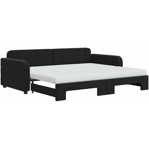  Dnevni krevet na razvlačenje s madracima crni 90x200 cm bar&amp;scaron;un Slike