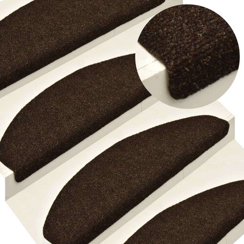 vidaXL samoljepljivi otirači za stepenice 15 kom smeđi 65 x 21 x 4 cm Cene