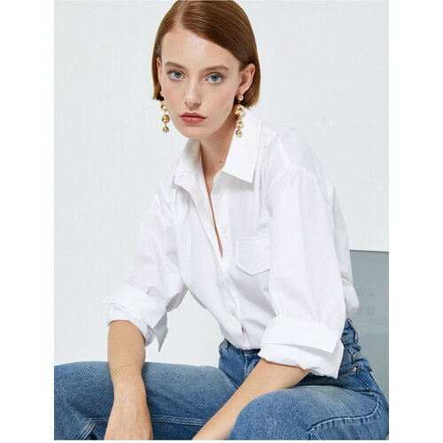 Koton Classic Shirt with Long Sleeves, Buttoned Standard Cut, Pocket Slike