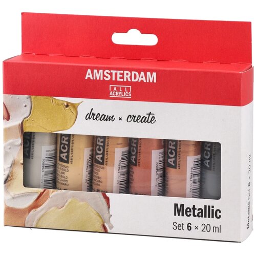 Royal Talens Amsterdam, akrilna boja, set 6K, metallic set, 6 x 20ml Cene