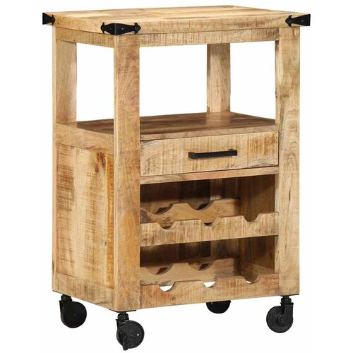 vidaXL Kuhinjski voziček Rjava 55 x 40 x 80 cm Masiven les manga Cene