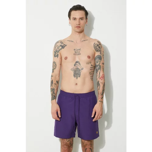 Carhartt WIP Kratke hlače za kupanje Chase Swim Trunks boja: ljubičasta, I026235.1YVXX