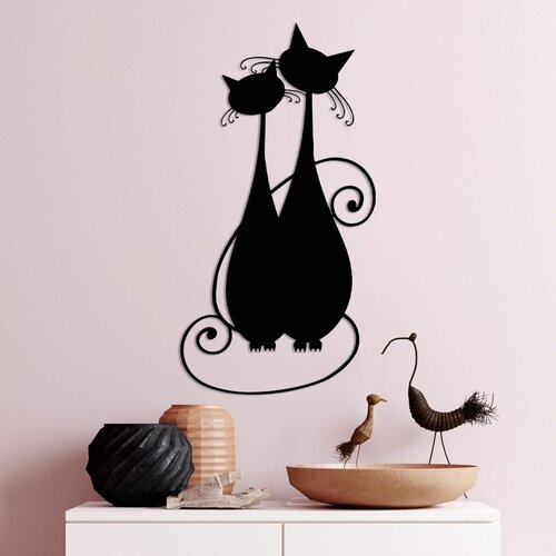 Wallity cat 10 - v2 black decorative metal wall accessory Slike