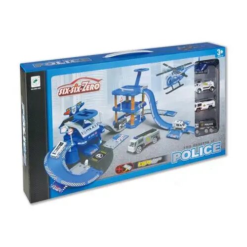 Magic Toys Plava policijska garaža sa vozilima i helikopterom Cene