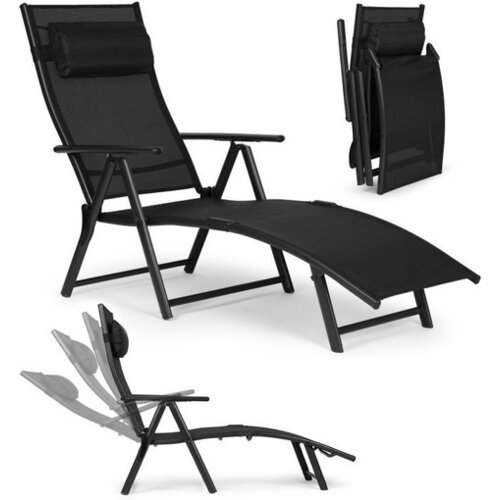 MULTIGARDEN Sklopiva baštenska ležaljka za plažu sa podesivim naslonom i čeličnim ramom Slike