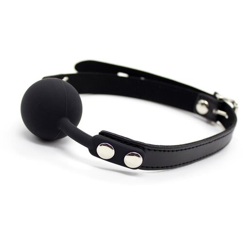 LateToBed BDSM Line Gag Silicone Ball Black Cene