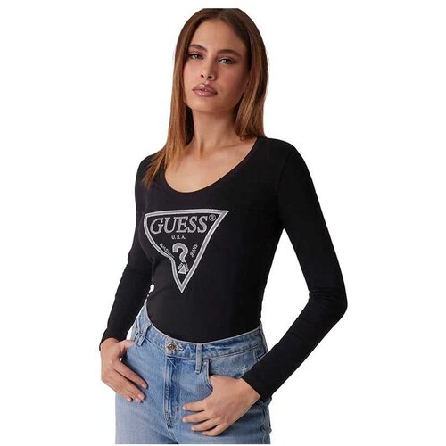 Guess logo ženska majica dugih rukava GW5RI65 J1314 JBLK Slike