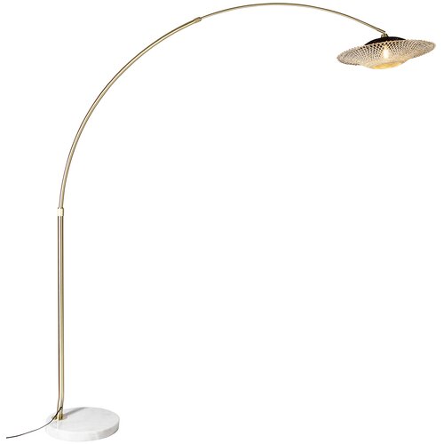 QAZQA Moderne booglamp wit oosterse kap met bamboe 50 cm - XXL Rina Slike