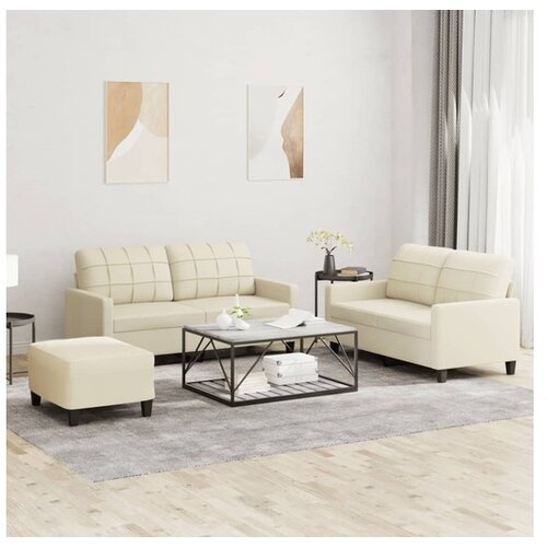 vidaXL 3-dijelni set sofa s jastucima krem od umjetne kože Cijene